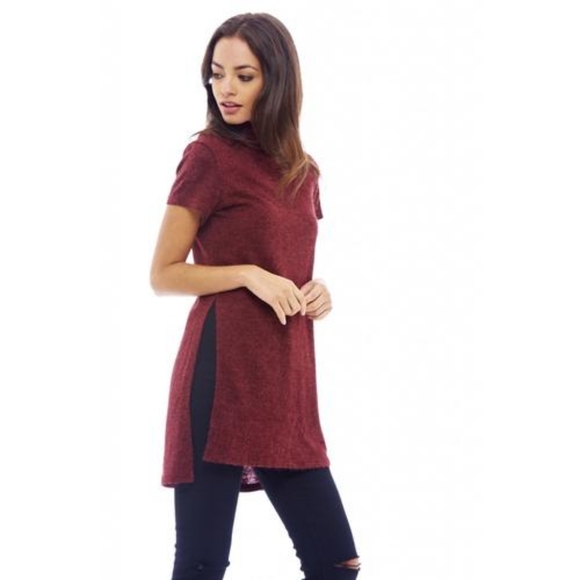 AX Paris Sweaters - ⬇️ NWT polo neck tunic/ knit top with slit
